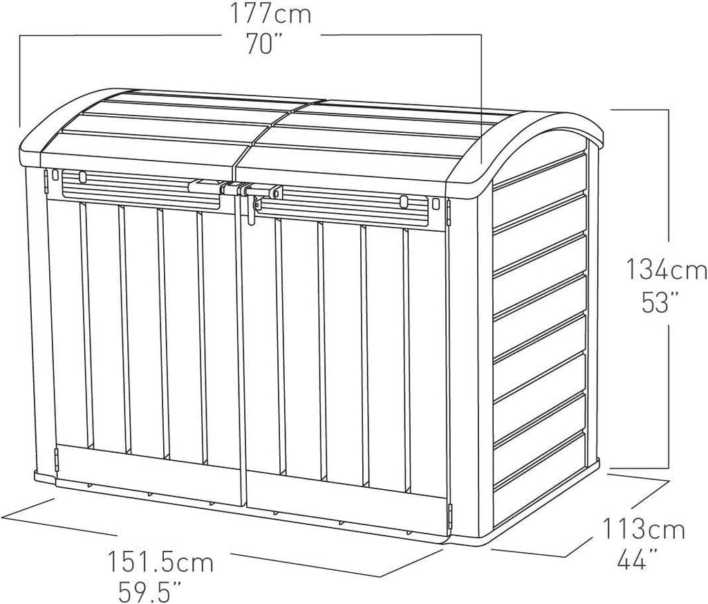 2000L Outdoor Garden Storage Shed – Beige & Brown